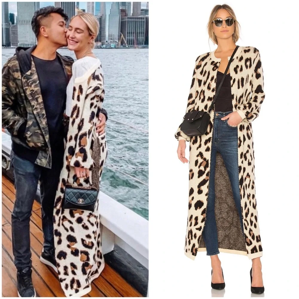 LOVERS + FRIENDS Speak Up Leopard Knit Duster Cardigan